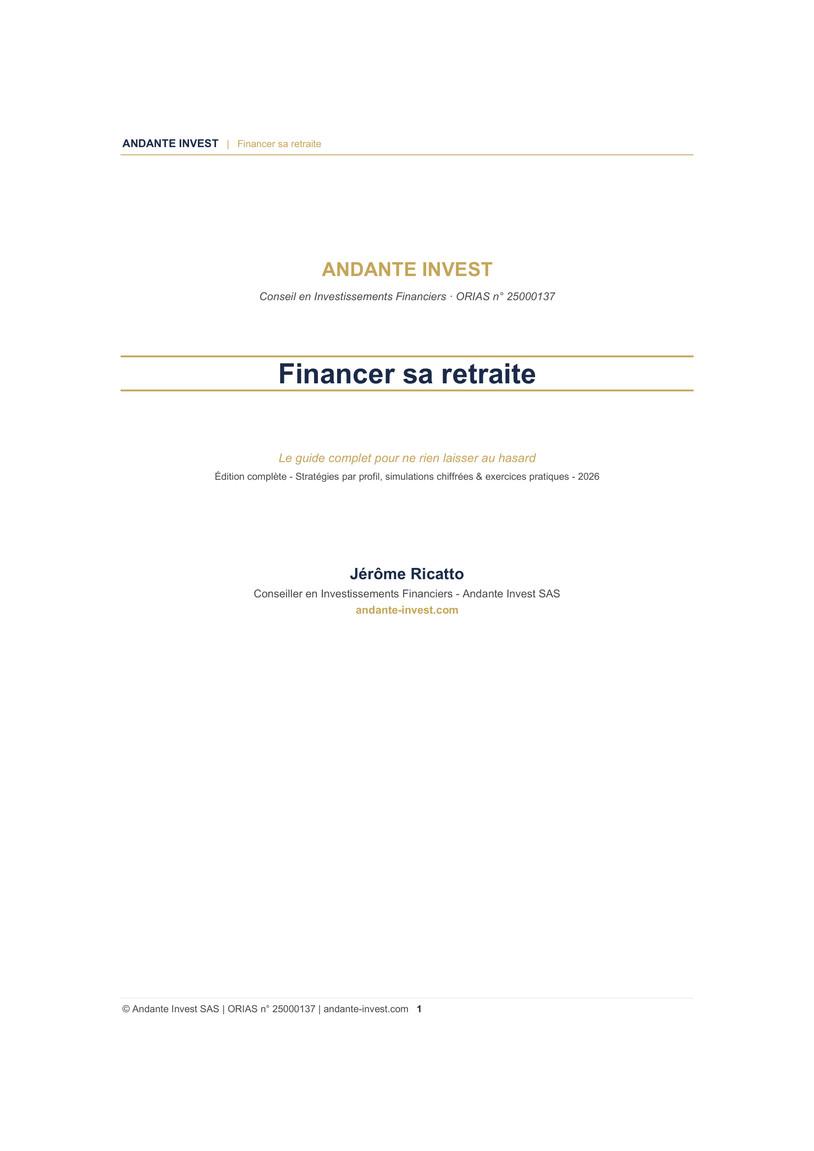 Couverture du guide Financer sa retraite