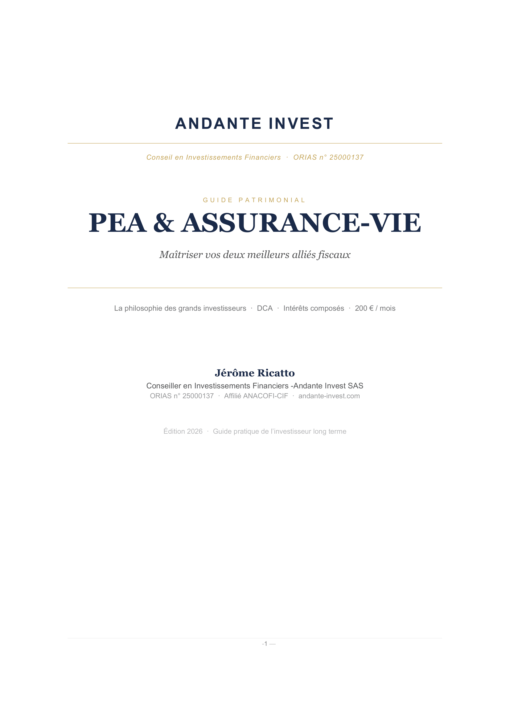 Couverture du guide Guide du PEA et de l'assurance-vie